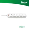 NANO ปลั๊กพ่วง 5 เต้ารับ + 1 เมนสวิตช์ 10A Nano Lite (สายยาว 5M)