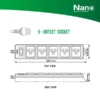 NANO ปลั๊กพ่วง 5 เต้ารับ + 1 เมนสวิตช์ 10A Nano Lite (สายยาว 5M)